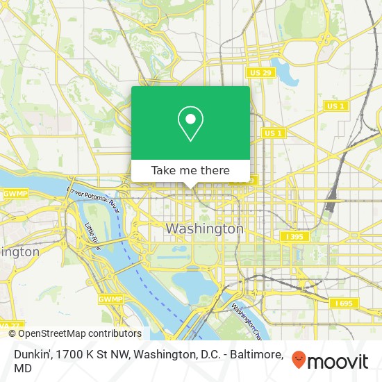 Mapa de Dunkin', 1700 K St NW