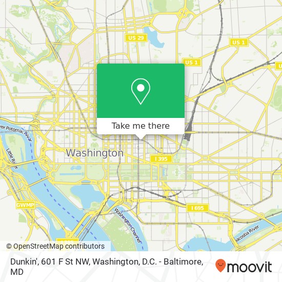 Dunkin', 601 F St NW map