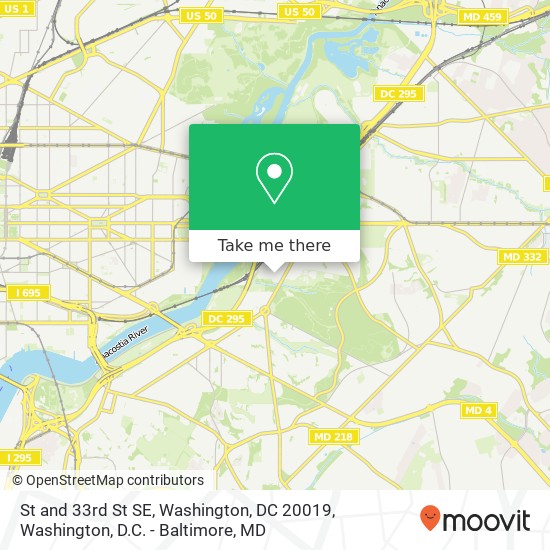 St and 33rd St SE, Washington, DC 20019 map