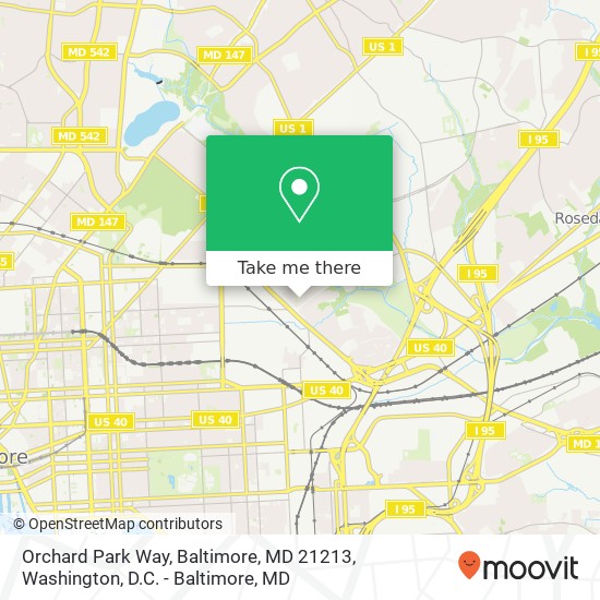 Mapa de Orchard Park Way, Baltimore, MD 21213