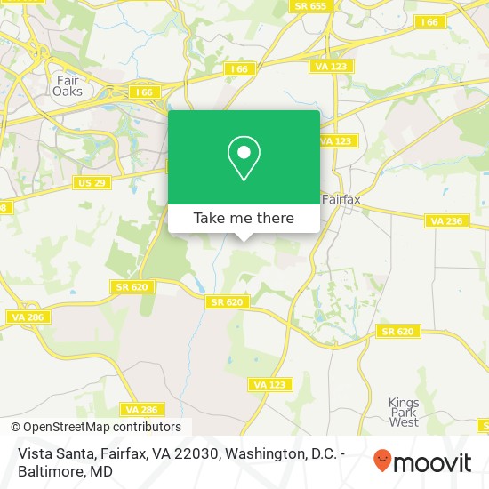 Mapa de Vista Santa, Fairfax, VA 22030
