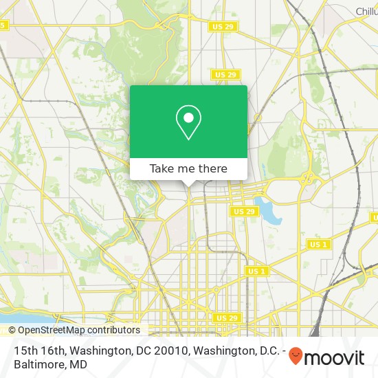 Mapa de 15th 16th, Washington, DC 20010