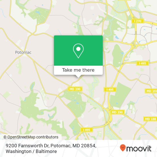 9200 Farnsworth Dr, Potomac, MD 20854 map