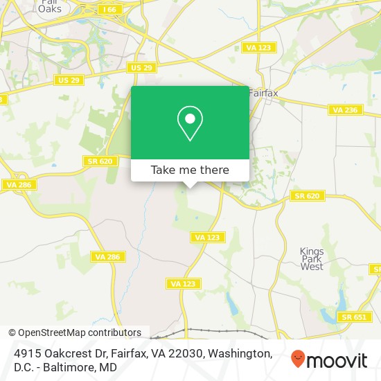 4915 Oakcrest Dr, Fairfax, VA 22030 map