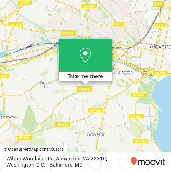 Mapa de Wilton Woodside Rd, Alexandria, VA 22310