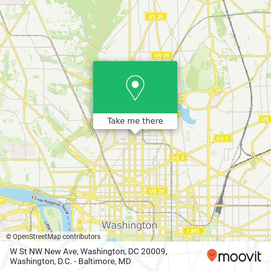 W St NW New Ave, Washington, DC 20009 map