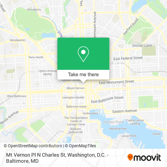 Mapa de Mt Vernon Pl N Charles St