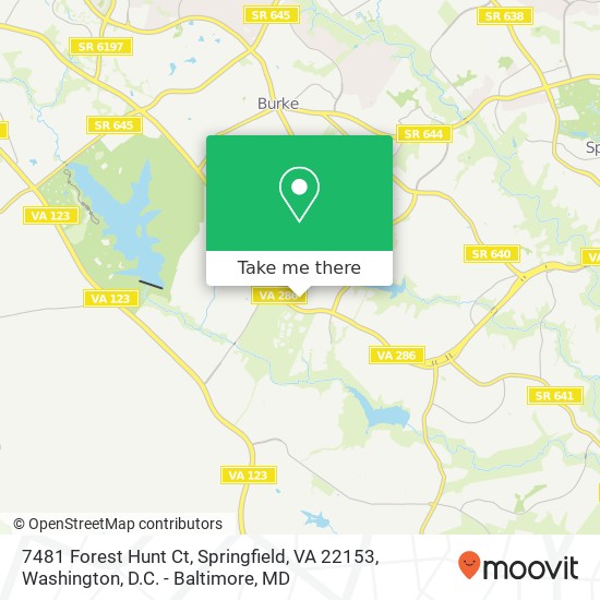 Mapa de 7481 Forest Hunt Ct, Springfield, VA 22153