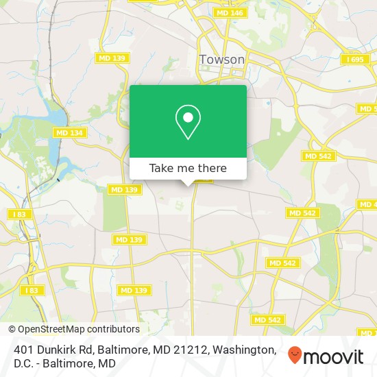 401 Dunkirk Rd, Baltimore, MD 21212 map