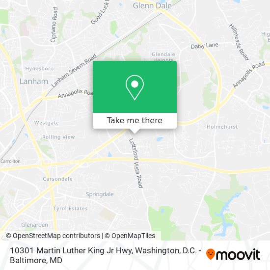 10301 Martin Luther King Jr Hwy map