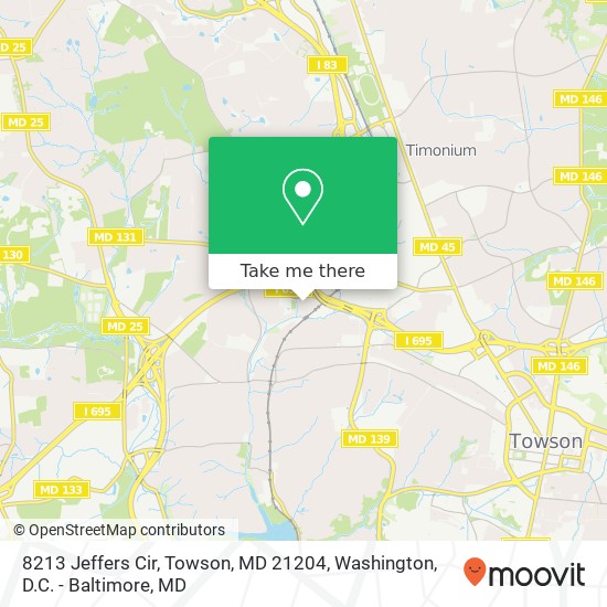 Mapa de 8213 Jeffers Cir, Towson, MD 21204