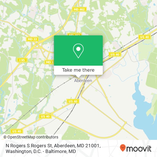 Mapa de N Rogers S Rogers St, Aberdeen, MD 21001