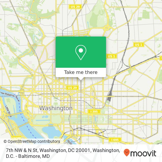Mapa de 7th NW & N St, Washington, DC 20001
