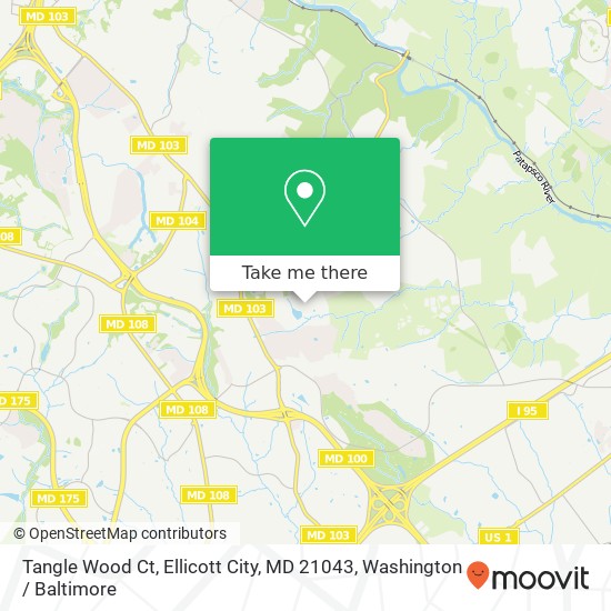 Tangle Wood Ct, Ellicott City, MD 21043 map