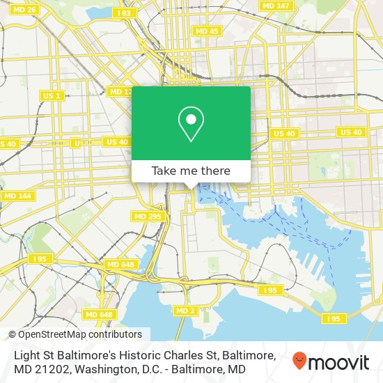 Mapa de Light St Baltimore's Historic Charles St, Baltimore, MD 21202