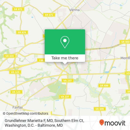 Mapa de Grundlehner Marietta F, MD, Southern Elm Ct