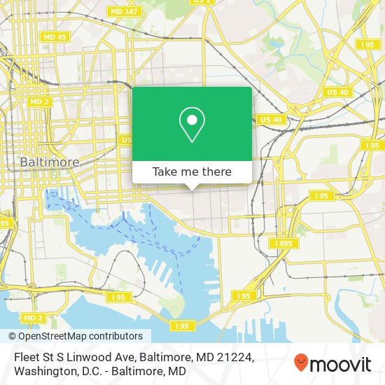 Fleet St S Linwood Ave, Baltimore, MD 21224 map
