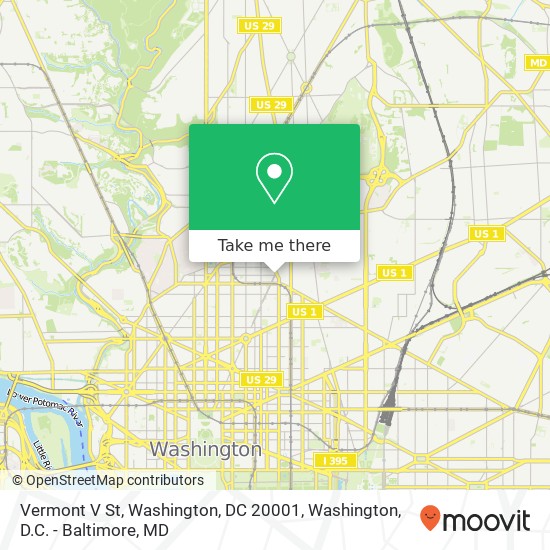 Mapa de Vermont V St, Washington, DC 20001