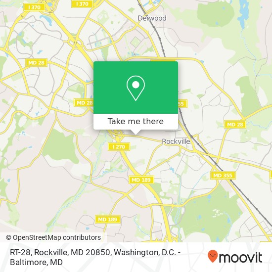 Mapa de RT-28, Rockville, MD 20850
