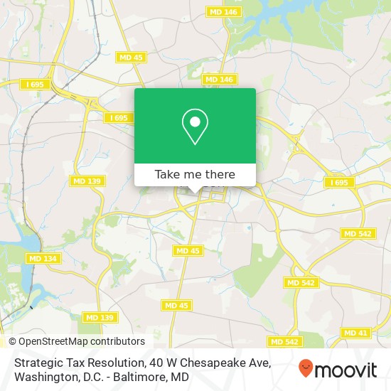 Mapa de Strategic Tax Resolution, 40 W Chesapeake Ave