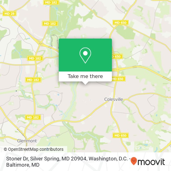 Mapa de Stoner Dr, Silver Spring, MD 20904