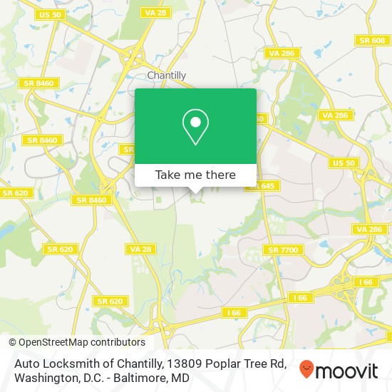 Auto Locksmith of Chantilly, 13809 Poplar Tree Rd map