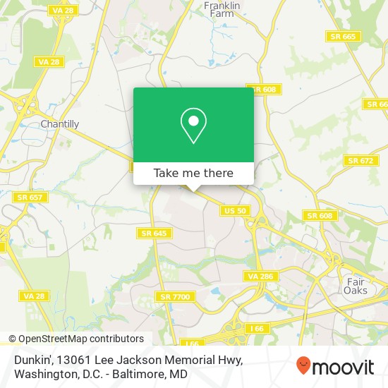 Dunkin', 13061 Lee Jackson Memorial Hwy map