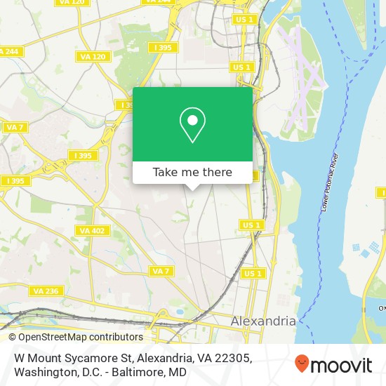 Mapa de W Mount Sycamore St, Alexandria, VA 22305