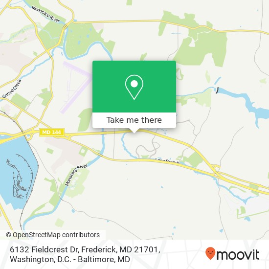 6132 Fieldcrest Dr, Frederick, MD 21701 map