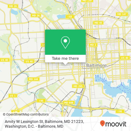 Amity W Lexington St, Baltimore, MD 21223 map