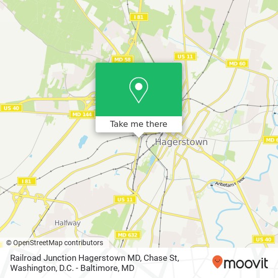 Mapa de Railroad Junction Hagerstown MD, Chase St
