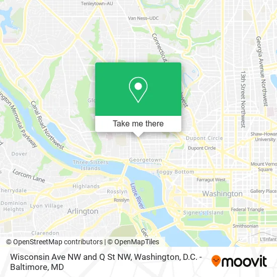 Mapa de Wisconsin Ave NW and Q St NW
