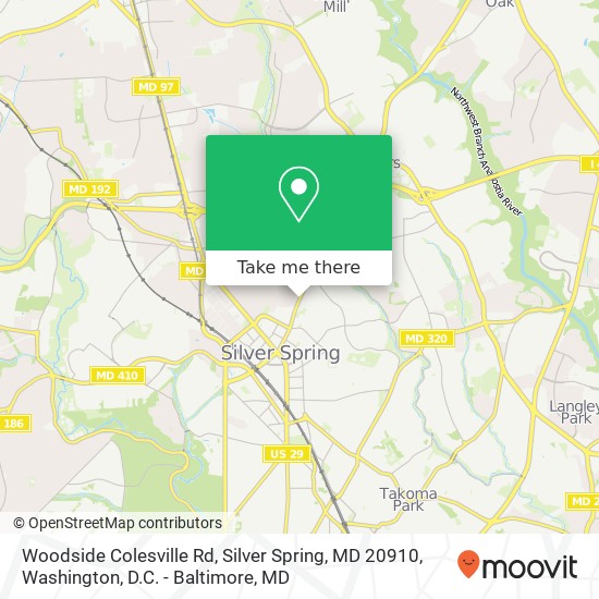 Mapa de Woodside Colesville Rd, Silver Spring, MD 20910