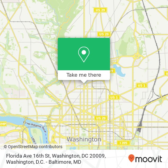 Florida Ave 16th St, Washington, DC 20009 map