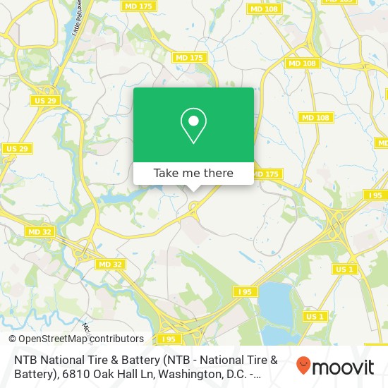 Mapa de NTB National Tire & Battery (NTB - National Tire & Battery), 6810 Oak Hall Ln