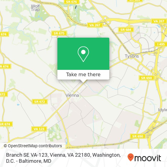 Branch SE VA-123, Vienna, VA 22180 map