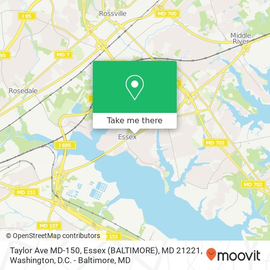 Taylor Ave MD-150, Essex (BALTIMORE), MD 21221 map