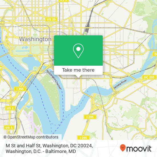 M St and Half St, Washington, DC 20024 map