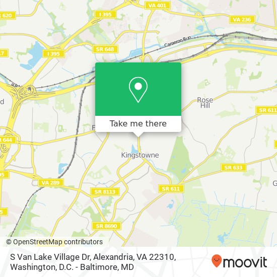 Mapa de S Van Lake Village Dr, Alexandria, VA 22310