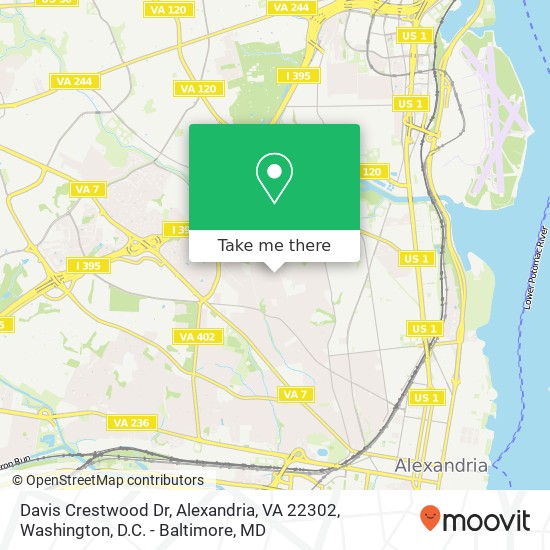 Davis Crestwood Dr, Alexandria, VA 22302 map