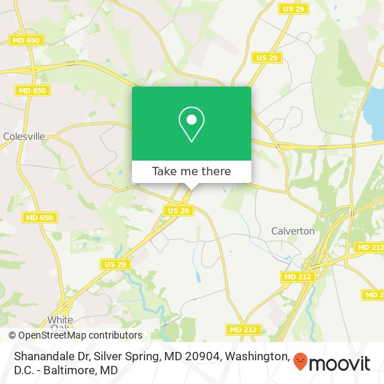 Shanandale Dr, Silver Spring, MD 20904 map