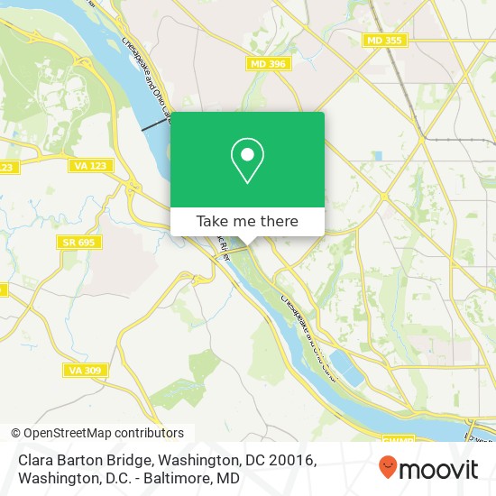 Mapa de Clara Barton Bridge, Washington, DC 20016