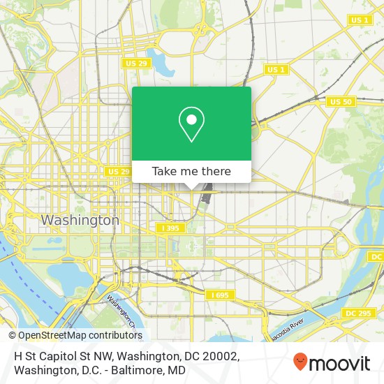 Mapa de H St Capitol St NW, Washington, DC 20002