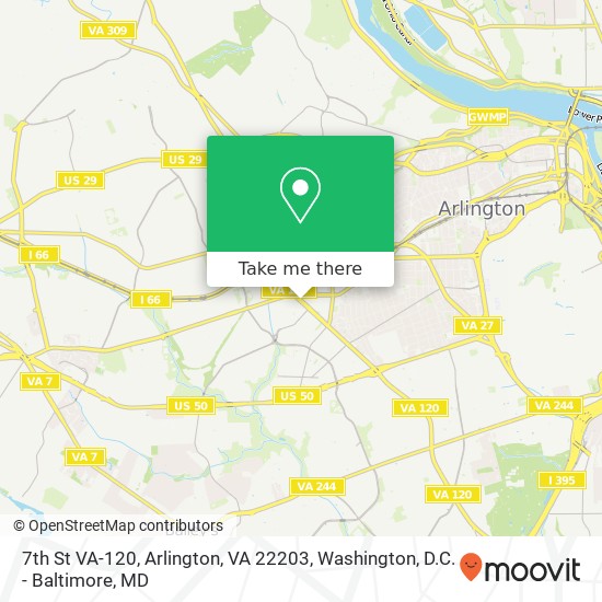7th St VA-120, Arlington, VA 22203 map