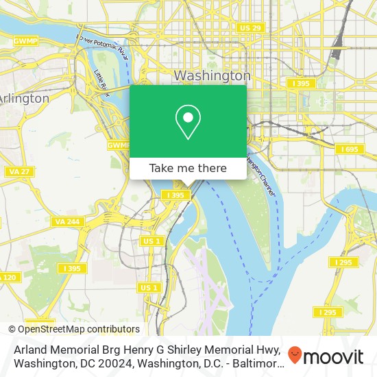 Arland Memorial Brg Henry G Shirley Memorial Hwy, Washington, DC 20024 map