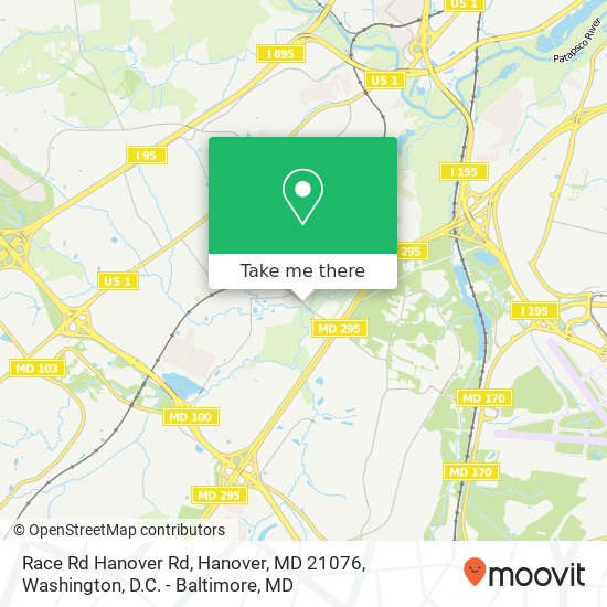 Race Rd Hanover Rd, Hanover, MD 21076 map