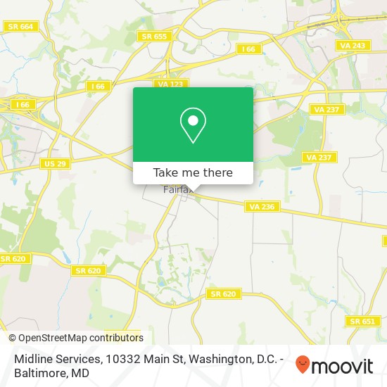 Mapa de Midline Services, 10332 Main St