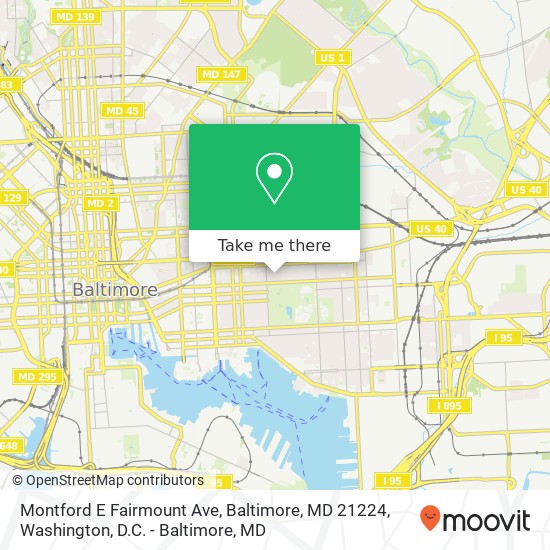 Montford E Fairmount Ave, Baltimore, MD 21224 map