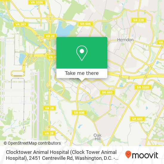 Mapa de Clocktower Animal Hospital (Clock Tower Animal Hospital), 2451 Centreville Rd