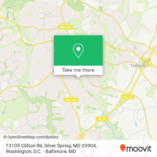 13105 Clifton Rd, Silver Spring, MD 20904 map